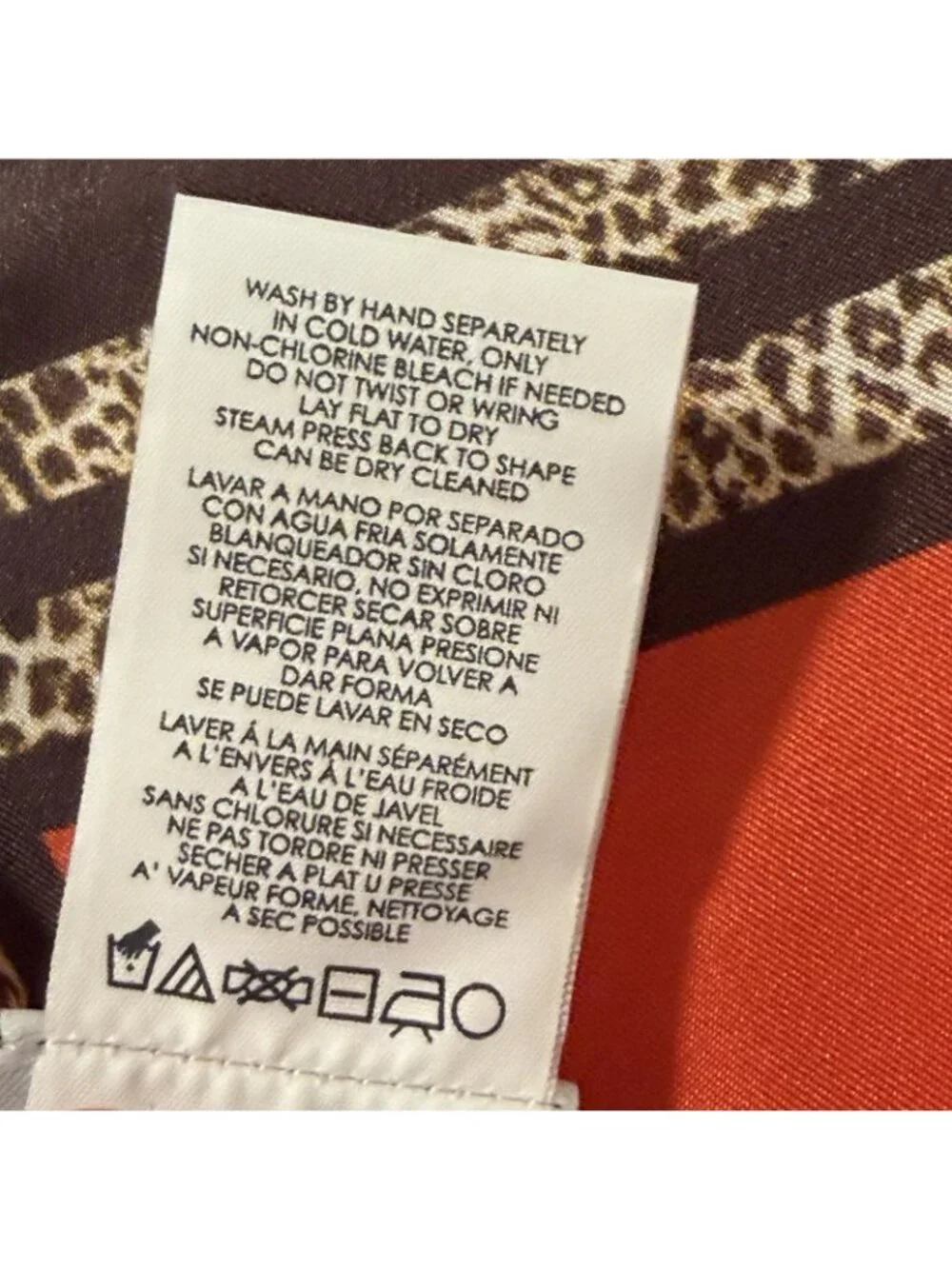Cabi 100% Silk Scarf Deirdre Leopard Big Cat Animal Print Orange Brown 34” Sq